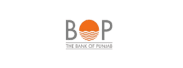 Logo with stylized letter 'p' above the text 'Punjab bank' on a red background
