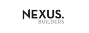 Logo with the text 'NEXUS.' in bold black letters above the word 'BUILDERS' in gray