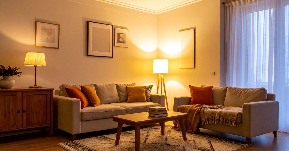 Contemporary lighting design for home decoration in Pakistan with warm and accent lights.