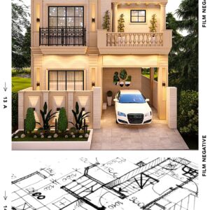 5 Marla Residential House Plan image