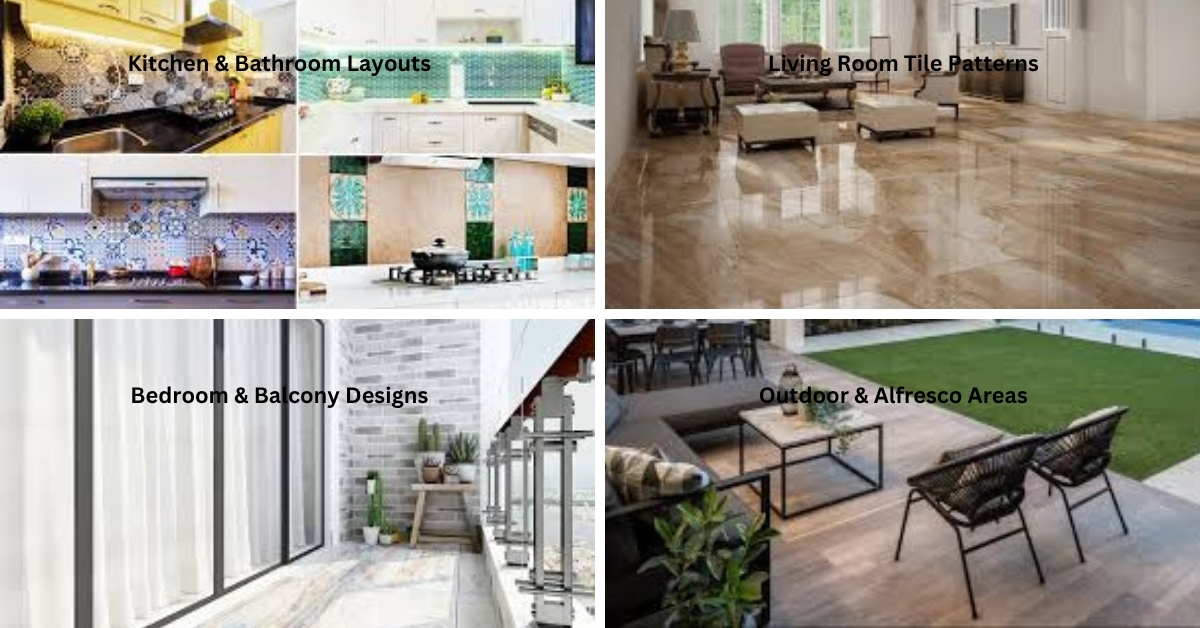 Kitchen and bathroom interior design mood board with cabinetry and layouts