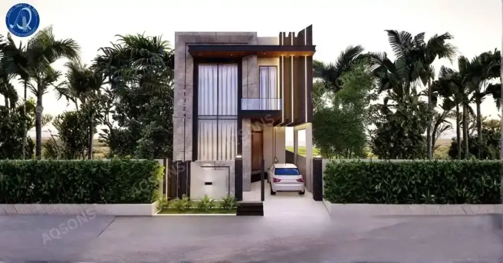 modern 5 marla house plan with elevation