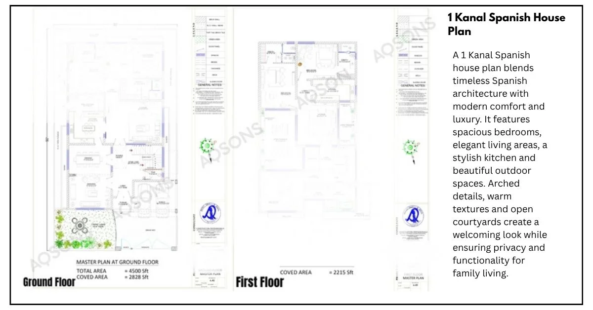 1 kanal spanish layout plan with basement