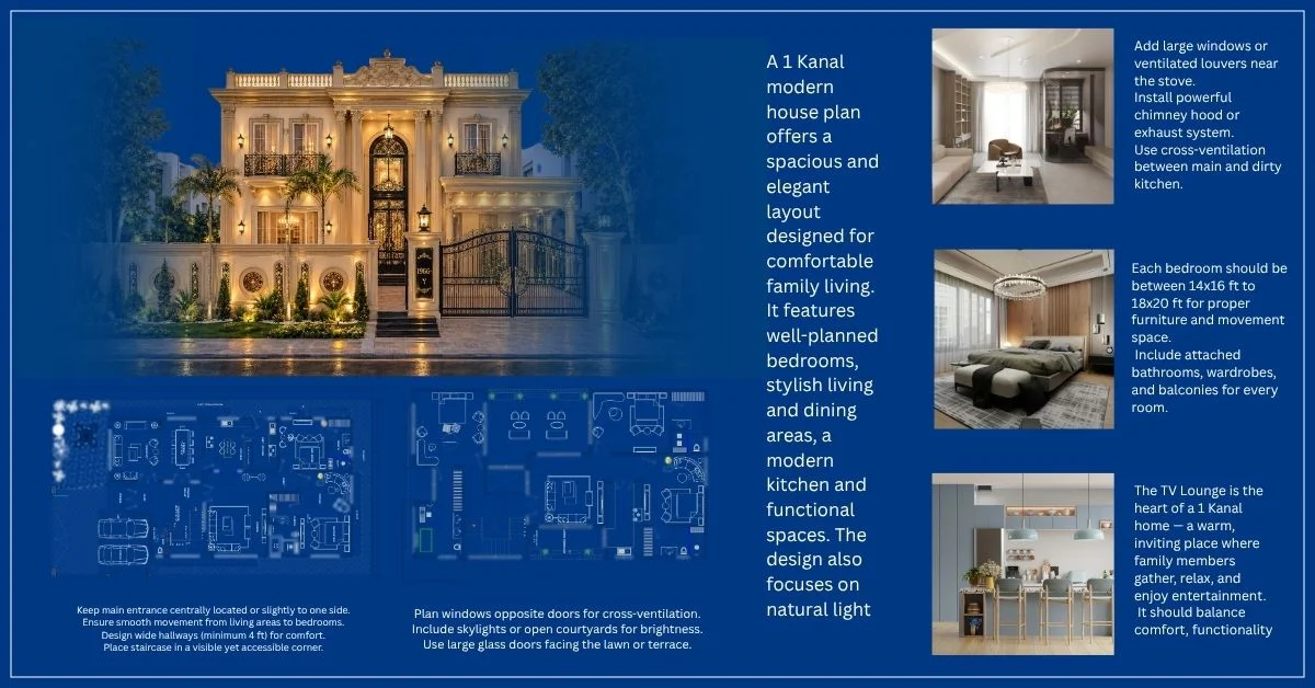 Luxury 1 kanal spanish House plan with basement - Image 3