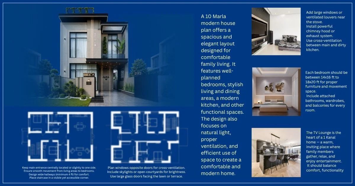 beautiful modern 10 marla house plan blue print