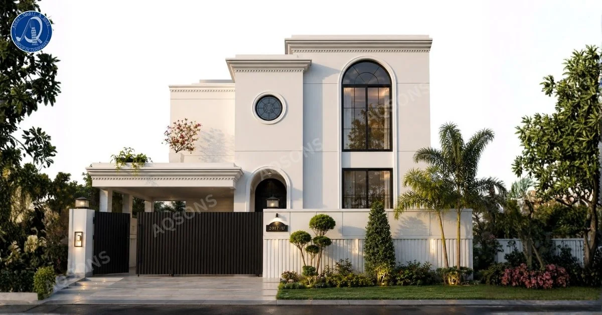 unique 10 marla victorian house plan