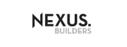 Logo with the text 'NEXUS.' in bold black letters above the word 'BUILDERS' in gray