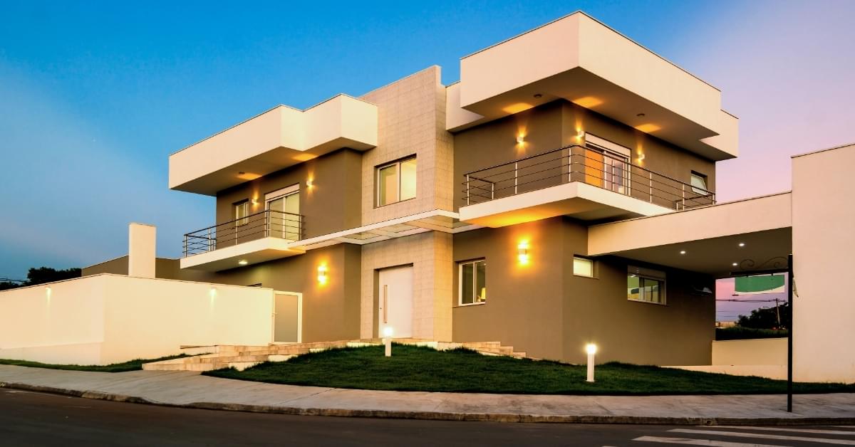 Modern two-story house plans with balcony featuring stylish architecture, spacious layout, and contemporary exterior design for modern family living.