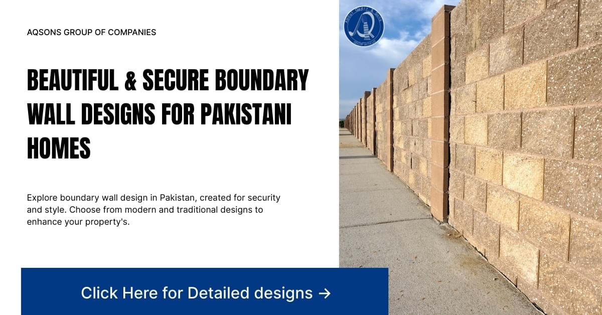 Stylish boundary wall design in pakistan showcased.