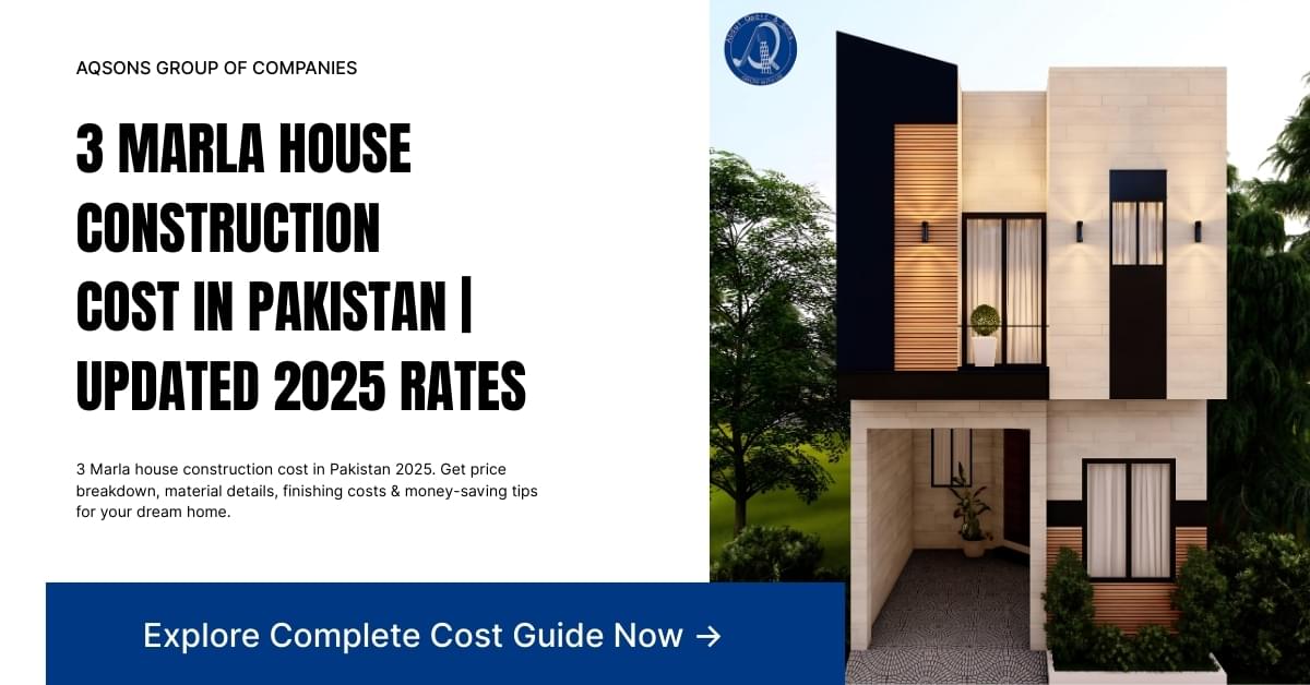 3 Marla house construction cost in Pakistan 2025 with modern double-story house design and updated price details