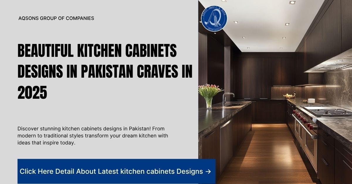 Modern kitchen cabinets designs in Pakistan featuring sleek wooden cabinetry and contemporary interior