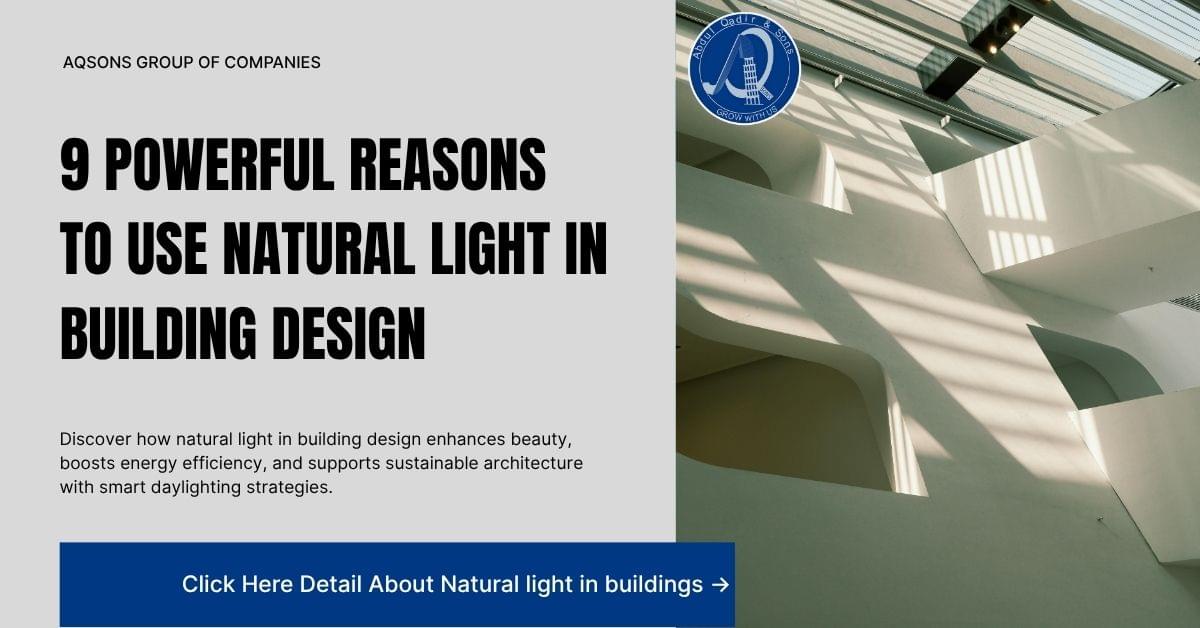 natural light in building design Modern building interior showcasing natural light streaming through large windows onto concrete steps and minimalist architectural design