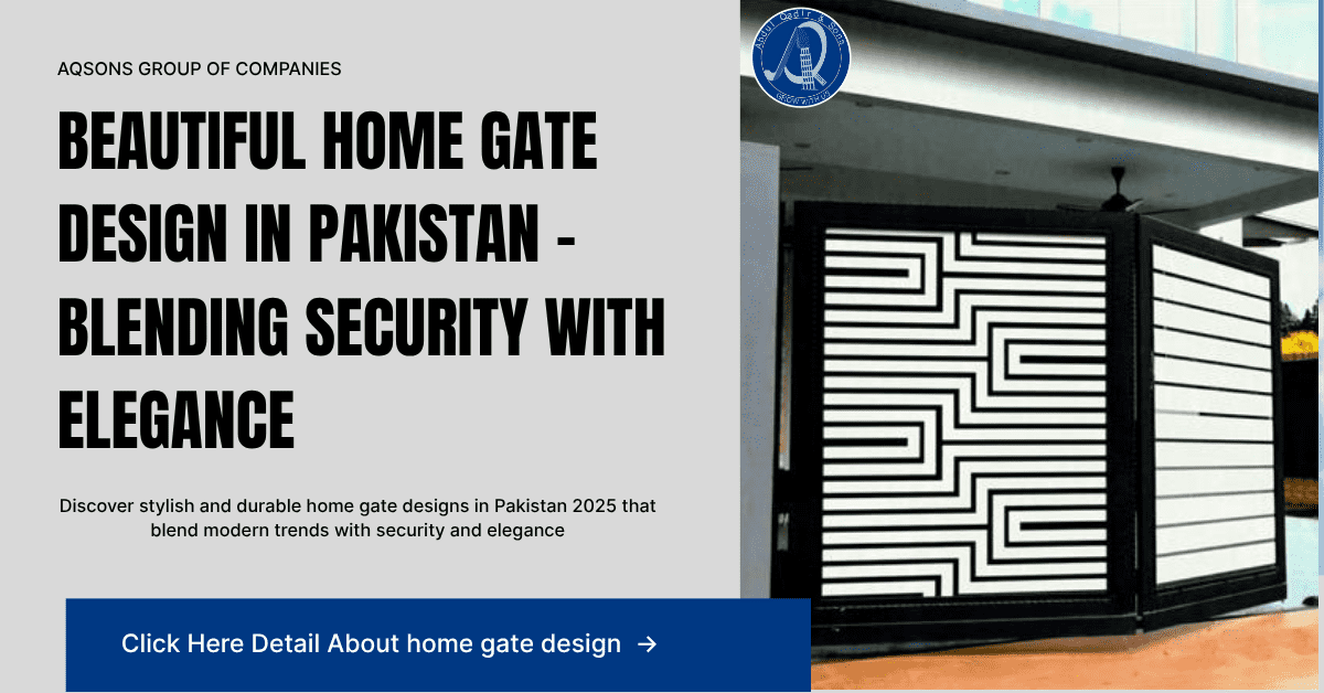 Modern home gate design in Pakistan 2025 featuring stylish iron and wooden elements with a sleek, secure look.
